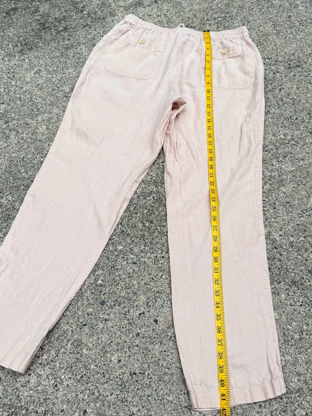 Quince Men’s Linen-Blend Drawstring Joggers | Cream/Tan | Size M